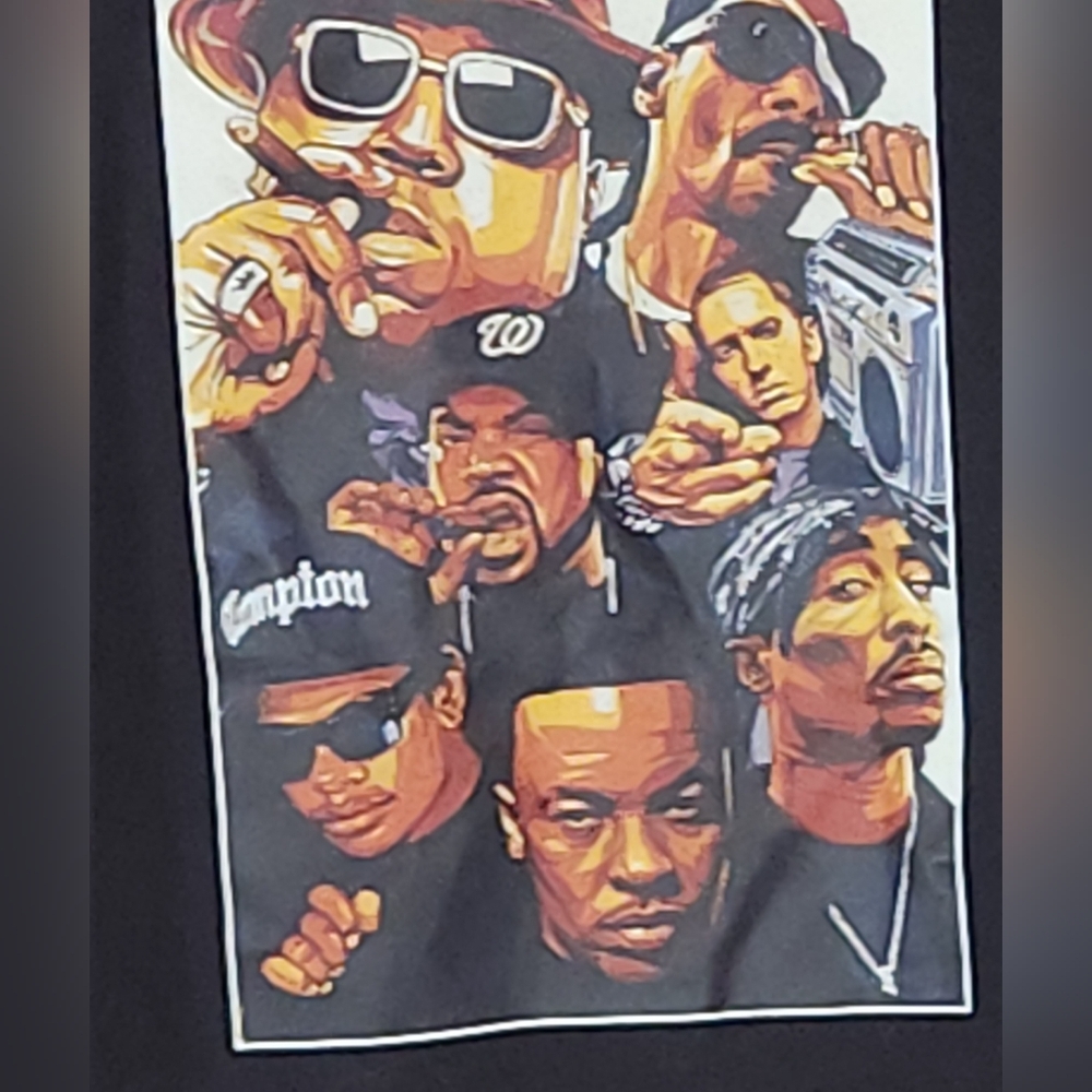 Graphic Image Black Tee with Iconic Print